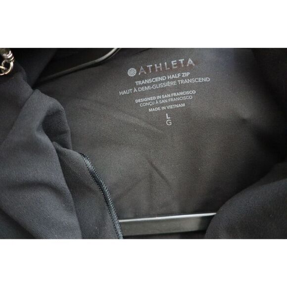 Athleta 88373-00 Women's Sz L Black Transcend Half Zip Long Sleeve Top - Picture 3 of 13